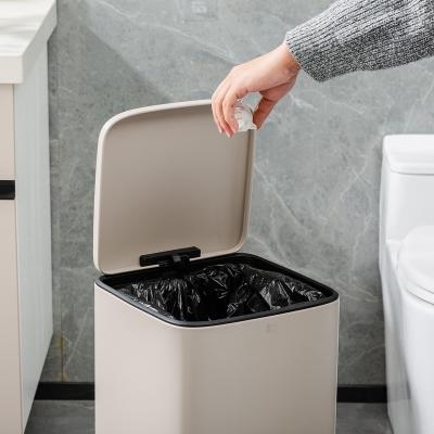Rectangle Defender Series Waste Bin Soft Close Stainless Steel Bathroom Pedal Trash Can for Bathroom
