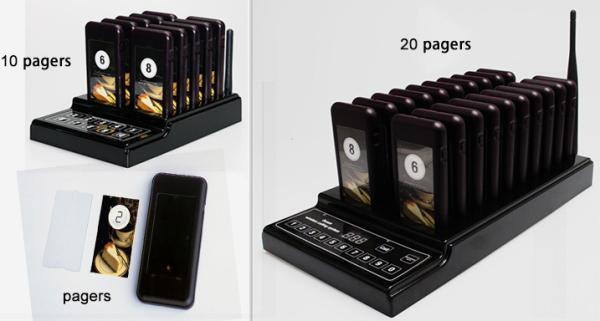 Queue buzzing system when food ready to call guest square coaster pager