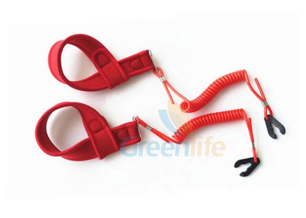 Outboard Motor Coiled  - Style Kill Cord Lanyard With Soft Wrist Band