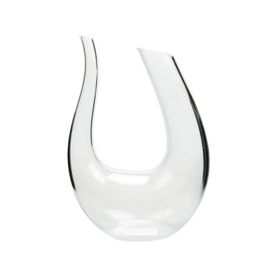 Clear Glass U Shape Wine Decanter Hand Blown 470ml Capacity FDA