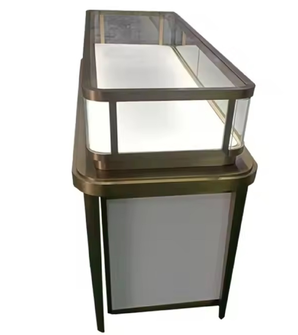 Luxury Jewelry Display Case with LED Lighting Customizable Solutions and Durable Easy Clean Design for Retail Stores