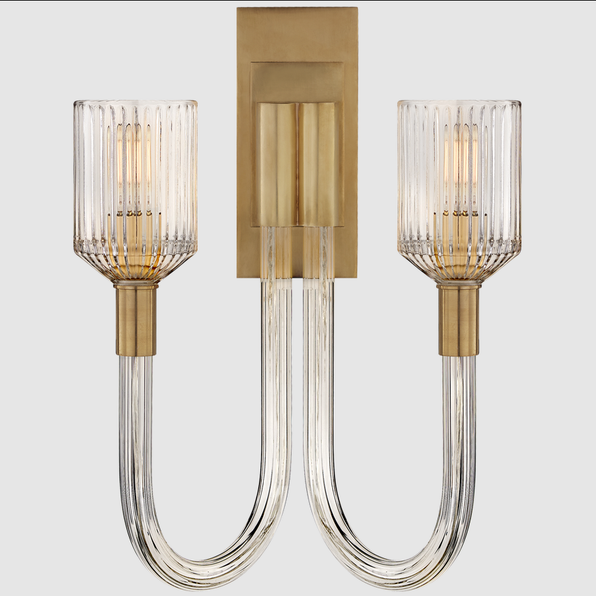Modern Copper Wall Lamp with 2700K Warm White Light and Glass Shade for Living Room and Bedroom