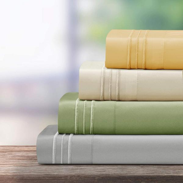 Microfiber Embroidered Sheets Set for 16