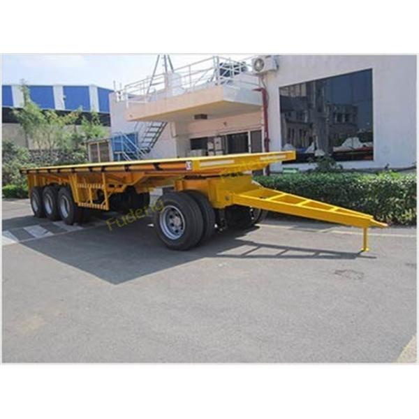 Farm Goods Transport Semi Flatbed Trailers With Towing Drawbar Carbon Steel Material