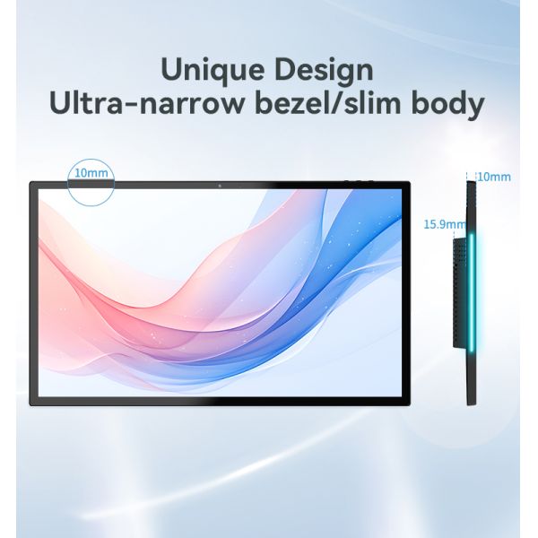 15.6 Inch RK3566 Quad Core Android Tablet PC with LED Light Bar for Wall Mounted Conference Room Use