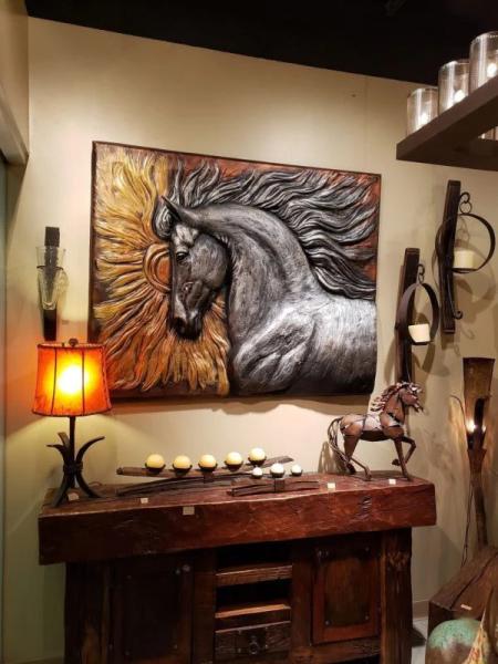 Alta Durabilidade Metal Arte de Parede Escultura Interior Decoração de Cavalo Grande de Bronze