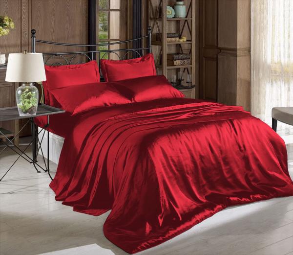 All Season Satin Bed Sheet Set Machine Washable Silk Satin Sheets Twin Size