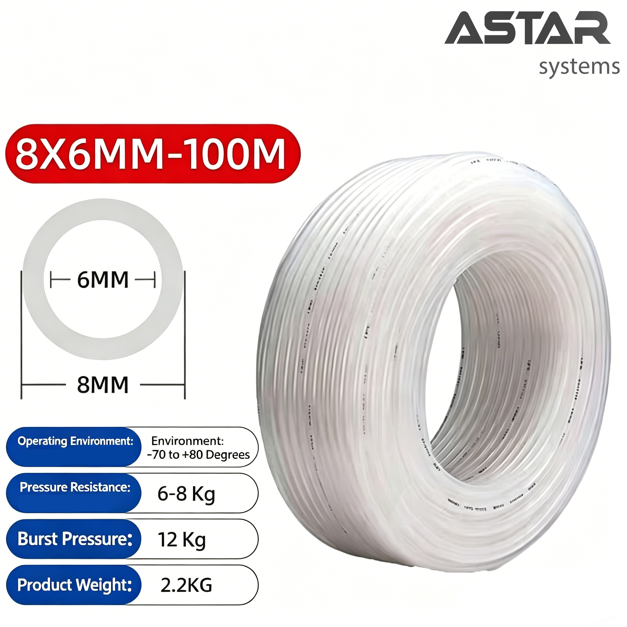 Upe Corrosion-Resistant Paint Pipe 6*4mm 8*5mm 8*6mm