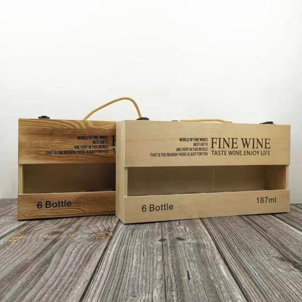 2-6 Bottles Solid Wood Wine Box for Gift Custom Order Accepted Immediately
