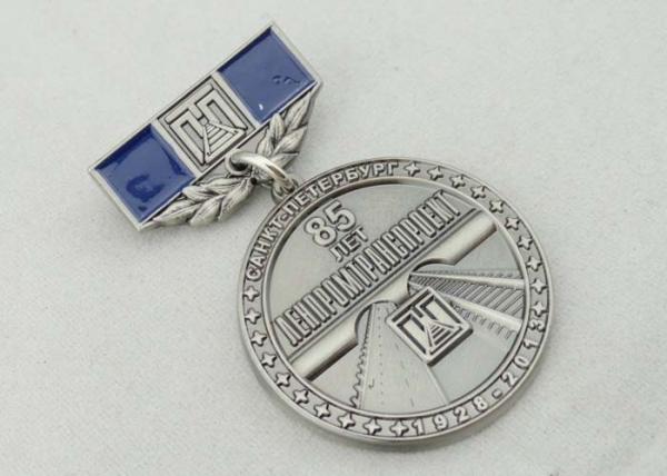 32mm Zinc Alloy Custom Medal Awards Soft Enamel , Antique Nickel Plating