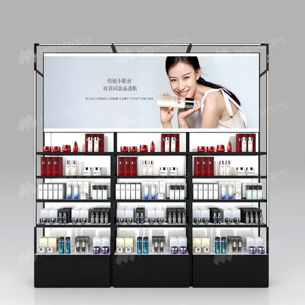 KLNS-R3 Espace d'affichage à niveaux multiples Armoire d'affichage de soins de la peau avec boîte à lumière à film mou