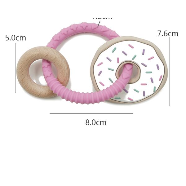 Laser Logo Silicone Wood Teether Infant Baby BPA Free Nursing Bracelet