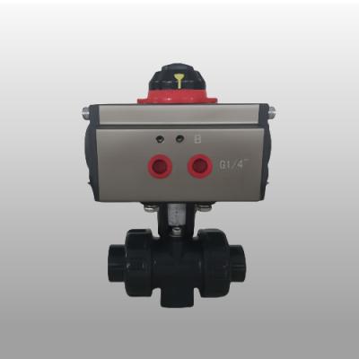OEM Pneumatic Actuated PVC Ball Valve , UPVC True Union Ball Valve Anti Corrosive