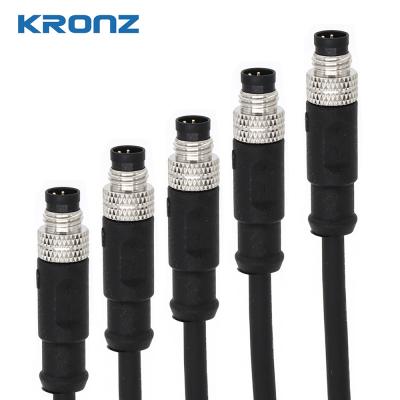 3 Pin A Code M8 Connectors Male 60V Waterproof IP67 Connector For Sensors
