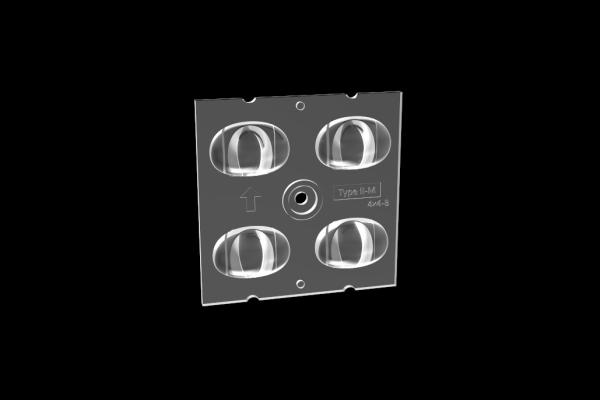 T2M-B ビーム角を備えた屋外照明用途向けカスタマイズ可能な3030x4 LEDチップLEDライトレンズ