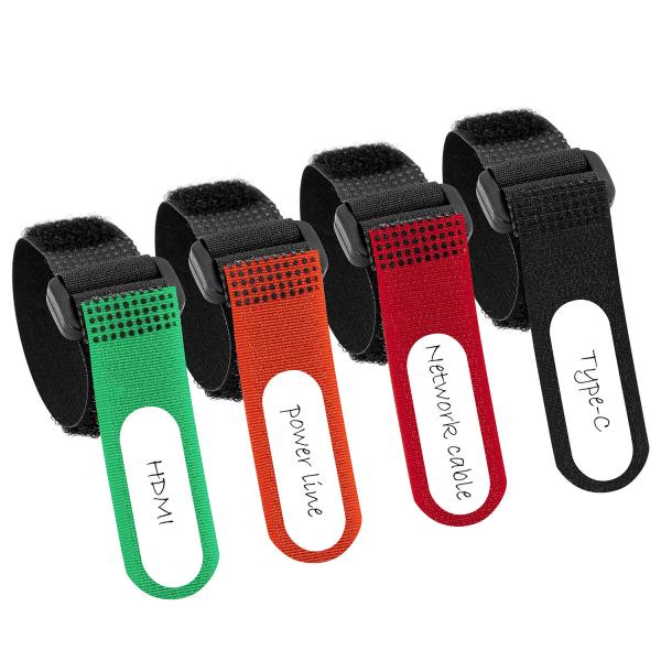 25mm フックアンドループ ケーブルタイ イヤホンケーブルやデータケーブルに安全