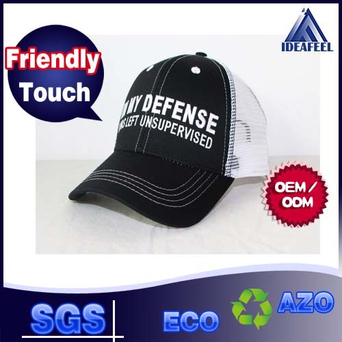 White / Black Protect Head Mesh Trucker Hats 100% Cotton And Poly Available