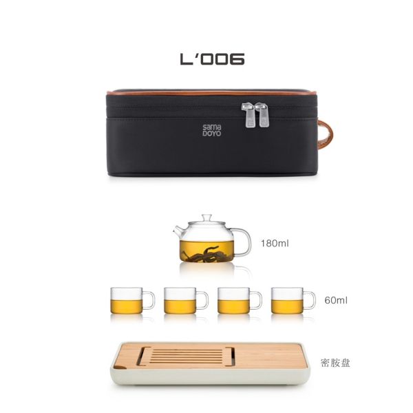 Samadoyo 2024 Hot Selling High Borosilicate Glass Transparent Belt Cup Teapot Eco-Friendly 180ml Tea Set Customizable Minimalist