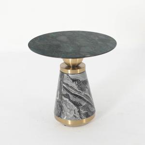 Living Room Round Small Stainless Steel End Table With Brushed Gold Natural