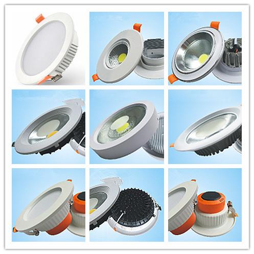 5w - 50w Indoor Bathroom Led Downlights Led Cob Ceiling Light Aluminum Lamp Body Material