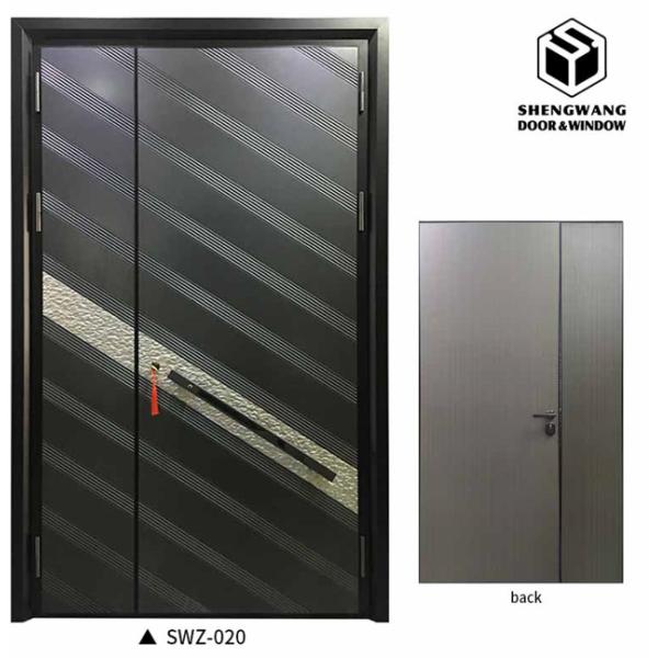 Cast Villa Khaki Copper Aluminium Exterior Doors Folding Aluminum Entry Door Customized Width