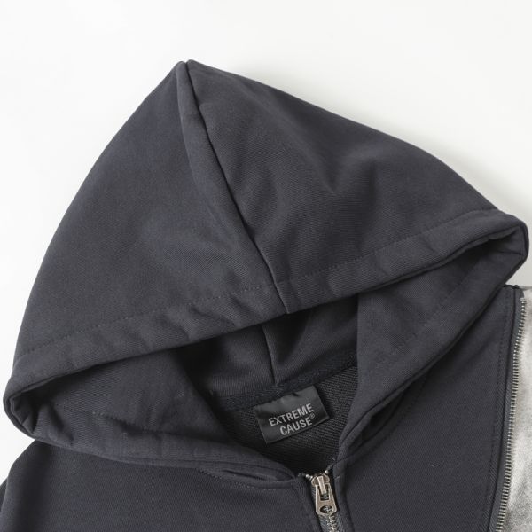 Washed Fleece Zip-Up Oversized Hoodie Unisex Polyester/Cotton Blend Anti-Wrinkle Windproof Breathable 3D Pattern Winter