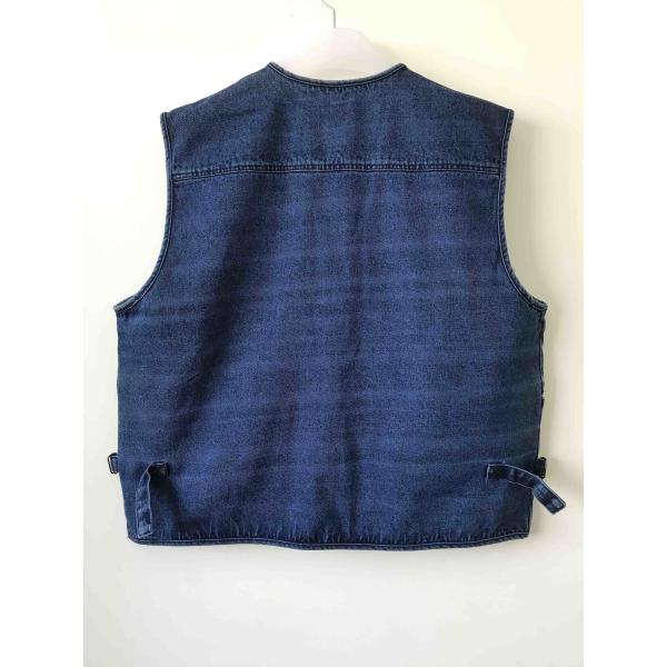 Jeans vest, denim vest, in 100% cotton, S-3XL, denim blue, navy