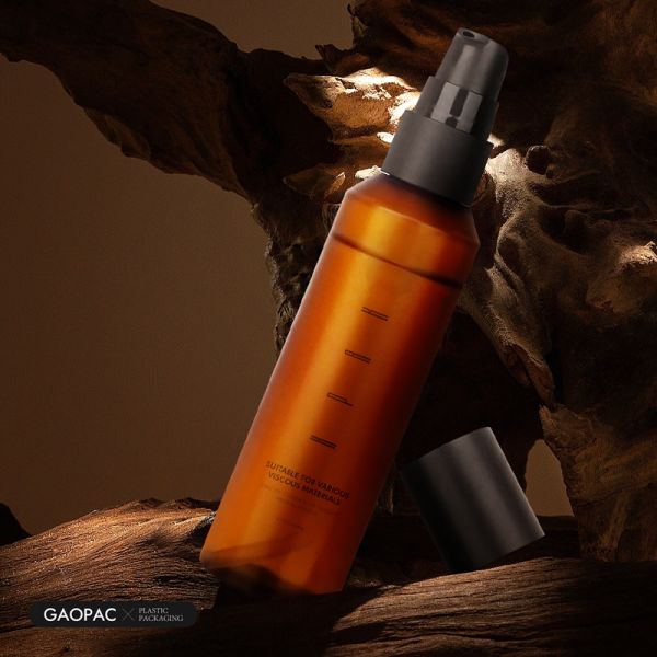 Amber Cosmetic Plastic Bottles PET Skincare Packaging Non Toxic Odorless Customizable