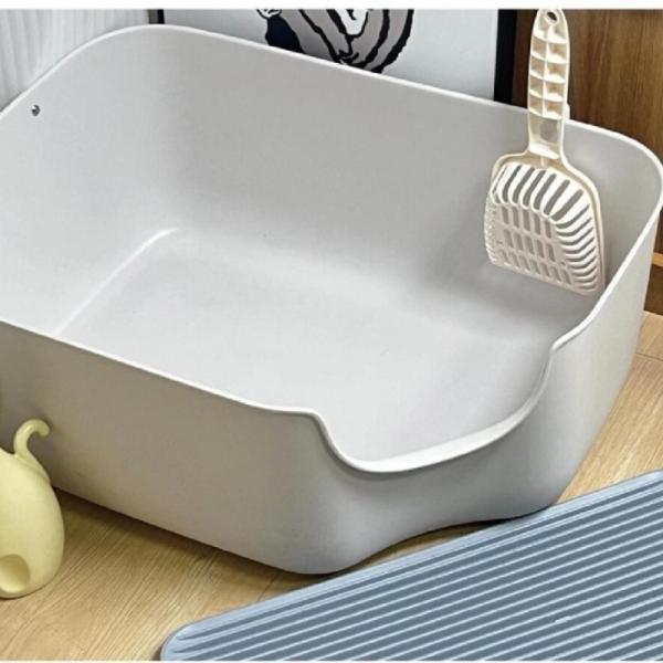 Nonstick Bottom Large Open Litter Box Black Yellow High Sided Open Litter Box