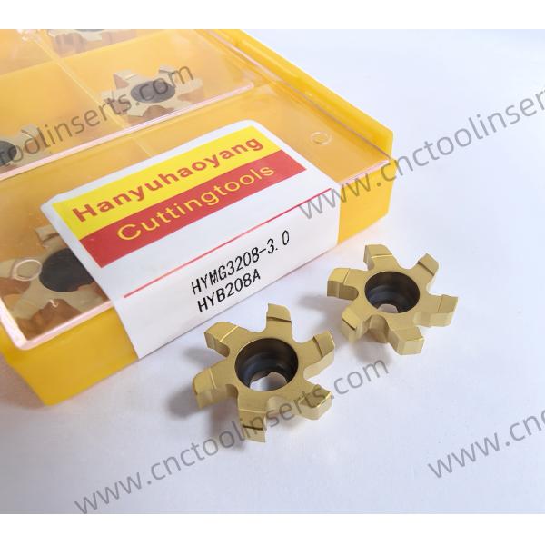 Modelo de inserto de fresado CNC con recubrimiento PVD amarillo HYMG3208-3.0