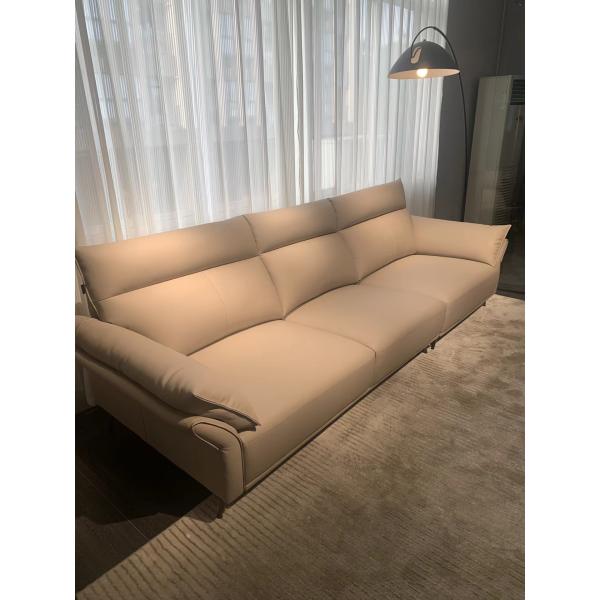 Bend Sponge Custom Sofa Bed Blue Leather 3.25m For Hotel Home