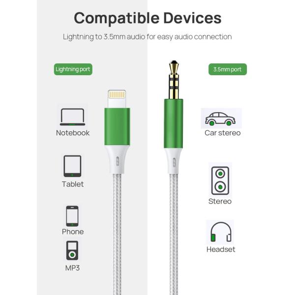 MFI 8Pin Stereo Aux Cable Lightning To Audio Jack Cable
