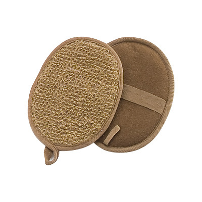 Brown Ramie Exfoliating Scrub Pads, Natural Body Washer Scrubby Pads
