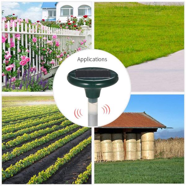 Solar Energy LED Ultrasonic Rat Repellent Outdoor waterproof ABS Aluminum