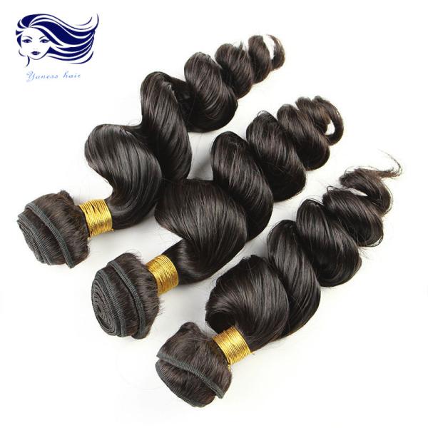 24 cabelos pretos naturais do Virgin de Remy do brasileiro do cabelo do Virgin da categoria 7A da polegada