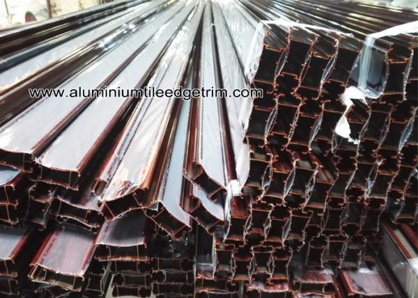 Custom Extruded Aluminum Extrusions / Profiles For Sliding Door Wood Grain Effect