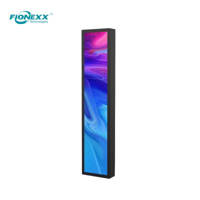 37Display de prateleira digital de barra esticada LCD preto de 8 polegadas para lojas de varejo