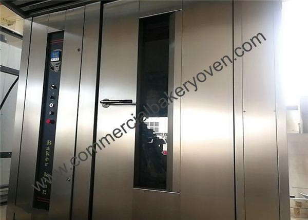 Gas Rotary Bakery Rack Oven 304 Stainless Steel Big Capacity Production 100 Kg / Hr