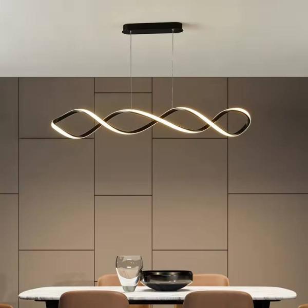 Modern Simple Design Creative Twist bar Dining Room Hanging Lamps Hotel Chandelier Home LED Pendant Light