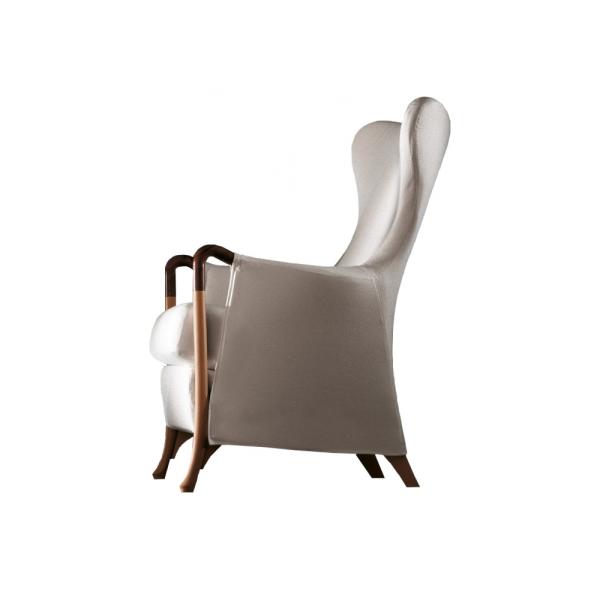 Multi Density Progetti Leather Wing Chair , Solid Wood Dining Chairs