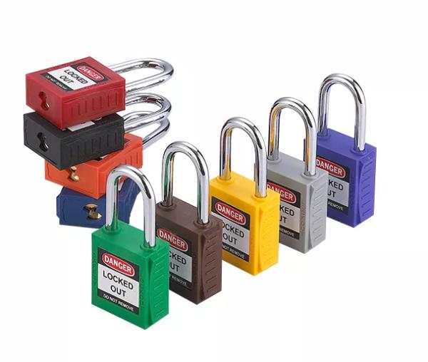 Rarlux High Quality Top Security Industrial Insulation Safety Durable Plastic Lockout Tagout Padlock Solid Brass Cylinder Short