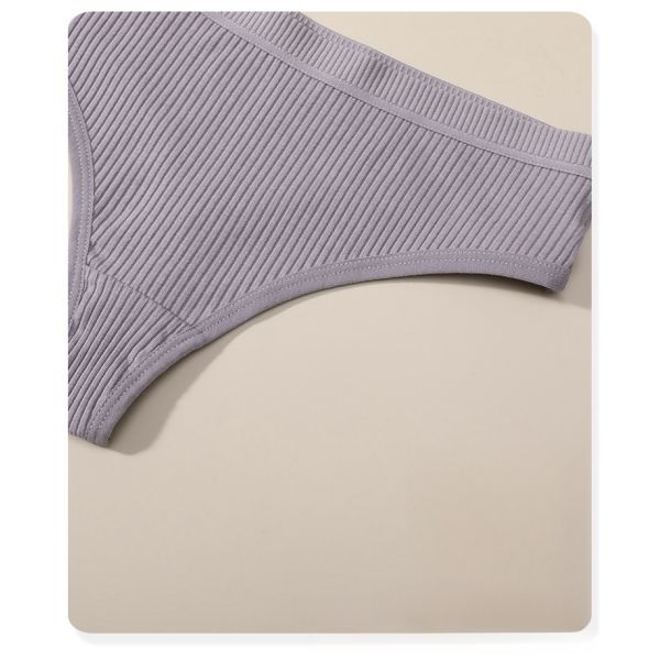 Wholesale 2024 Women Pure Cotton Thong Panties With Bra Set Hot Selling Women Bra With Panty Set Cotton