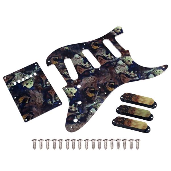 Battlefield Pattern 3-Ply Standard SSS Electric Guitar Pickguard Set Screw Back Plate Scratch Plate ST Электрические гитары