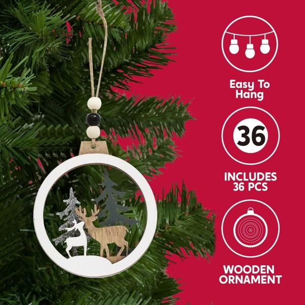 Christmas Hollow Woodland Christmas Hanging Tree Ornaments for Indoor Outdoor Party Decor