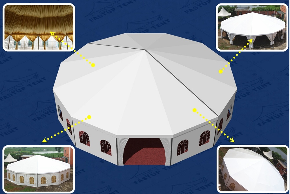 Стена стекла алюминиевого сплава шатра 20x30 роскошной пагоды верхняя Multi, который встали на сторону