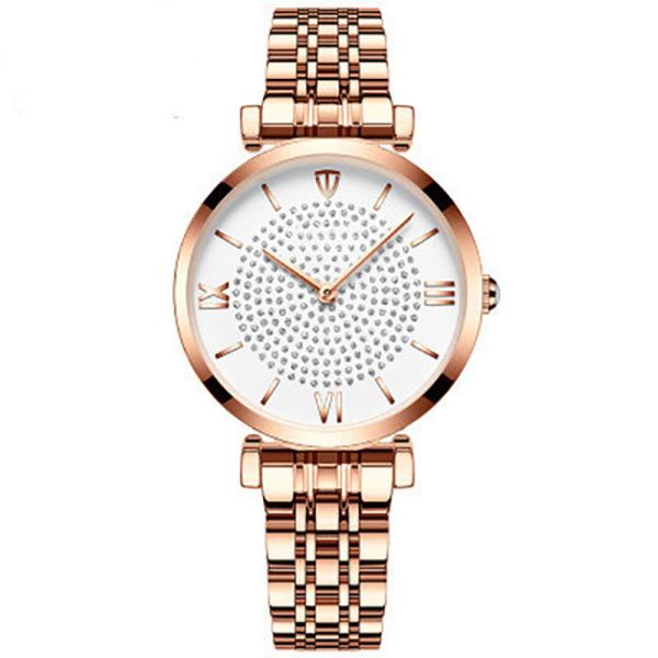 Silver FCC 32mm Analog Watch For Women OEM Japan Movt Stainless Steel