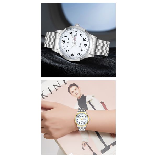 Silver Stainless Steel Quartz Watch With Japanese Movement