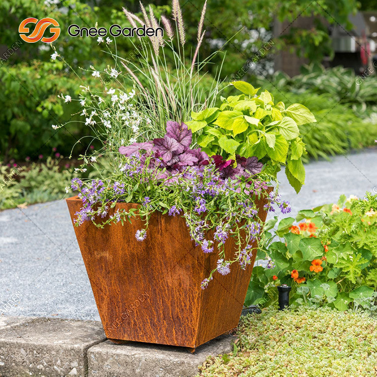 ODM OEM поднял прямоугольную сталь Corten коробки плантатора металла