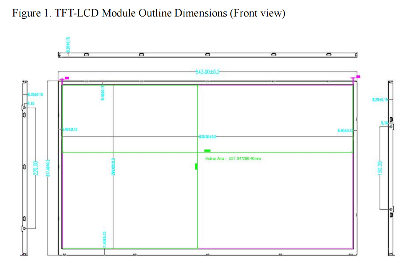 23.8'' Desktop Monitor MV238FHB-N63 LCD Screen 1920x1080 Brightness 300 Nits Lvds Interface IPS LCD Display Panel