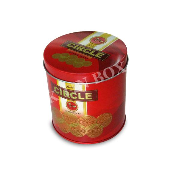 Caja redonda de la lata del regalo de encargo decorativo vacío con la impresión y la grabación en relieve